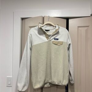 Patagonia Women’s Cream and Tan Synchilla Sweater